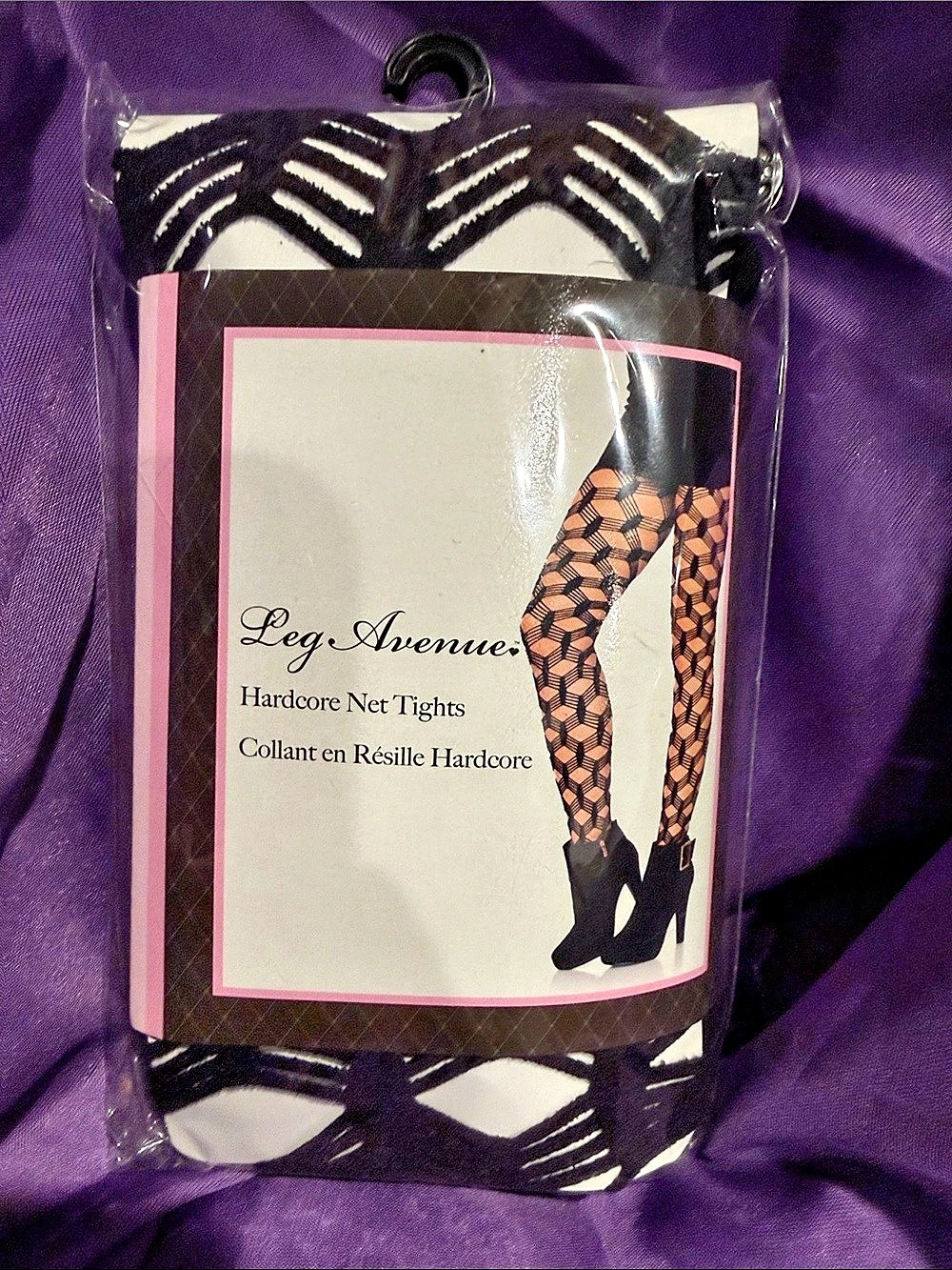 Leg Avenue Hardcore Net Tights Black & White NWT